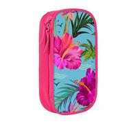JKLQWC Hello Hawaii Printed Pencil Case Cute Pen Pouch Large Pen Bag Portable Storage Organizer Box for Office School Teen Girl Boy Adult,Pink