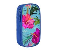 JKLQWC Hello Hawaii Printed Pencil Case Cute Pen Pouch Large Pen Bag Portable Storage Organizer Box for Office School Teen Girl Boy Adult,Blue