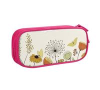JKLQWC Hen Flying Butterflies Among Flowers Printed Pencil Case Cute Pen Pencil Box Bag Zipper Storage Organizer Box Holder for Office School Teen Girl Boy Adult,Pink