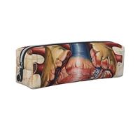 JKLQWC Human Anatomy Heart Chart Printed Leather Pencil Case with Silver Zipper - Simple and Lightweight Organizer for School, Office, Travel, Makeup