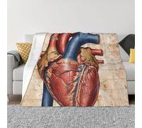 JKLQWC Human Anatomy Heart Chart Prints Flannel Blanket 100x125 CM, Lightweight Soft Warm Throw Blankets for Sofa Couch Bed Car
