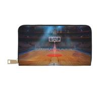 JKLQWC Indoor Basketball Printed Long Wallet for Women Men Funny PU Leather Wallet with Coin Purse and Card Holder