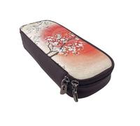 JKLQWC Japanese Sun Reflection Prints Pencil Case for Girls Boys Cute PU Leather Pen Pencil Box Bag Zipper Pencil Pouch Organizer for Office School