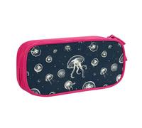 JKLQWC Jellyfish Pattern Printed Pencil Case Cute Pen Pencil Box Bag Zipper Storage Organizer Box Holder for Office School Teen Girl Boy Adult,Pink