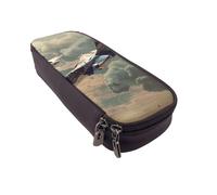 JKLQWC Jet Fighter Prints Pencil Case for Girls Boys Cute PU Leather Pen Pencil Box Bag Zipper Pencil Pouch Organizer for Office School