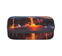 JKLQWC Kilauea Volcano Printed Pencil Case Cute Pen Pencil Box Bag Large Capacity Compartment Zipper Pencil Pouch Organizer for Office School Travel