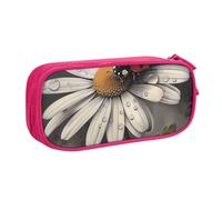 JKLQWC Ladybug Pattern Printed Pencil Case Cute Pen Pencil Box Bag Zipper Storage Organizer Box Holder for Office School Teen Girl Boy Adult,Pink