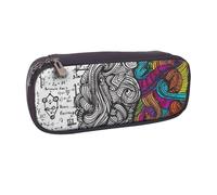 JKLQWC Left and Right Brain Printed PU Leather Pencil Case Cute Pen Pencil Box Bag Zipper Office School Pencil Pouch Organizer for Students Teen Girls Boys Adult Gifts