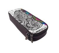 JKLQWC Left and Right Brain Prints Pencil Case for Girls Boys Cute PU Leather Pen Pencil Box Bag Zipper Pencil Pouch Organizer for Office School
