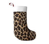 JKLQWC Leopard Print Prints Soft Christmas Stocking Large Plush Hanging Xmas Santa Socks for Holiday Party Gifts Decoration