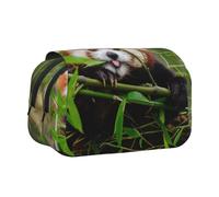JKLQWC Little Red Panda Prints Pencil Case for Kids Men Women, Two Layers Large Capacity Pencil Pouch Makeup Bag Organizer for Office School Travel