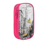 JKLQWC Love from New York Printed Pencil Case Cute Pen Pouch Large Pen Bag Portable Storage Organizer Box for Office School Teen Girl Boy Adult,Pink