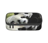 JKLQWC Lovely Pandas Printed Pencil Case Cute Pen Pencil Box Bag Large Capacity Compartment Zipper Pencil Pouch Organizer for Office School Travel