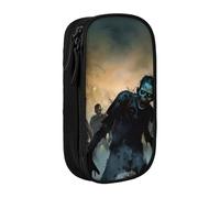 JKLQWC Many Zombie Printed Pencil Case Cute Pen Pouch Large Pen Bag Portable Storage Organizer Box for Office School Teen Girl Boy Adult,Black