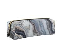 JKLQWC Marble Mural Printed Leather Pencil Case with Gold Zipper - Simple and Lightweight Organizer for School, Office, Travel, Makeup