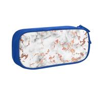 JKLQWC Marble Texture Copper Splatter Printed Pencil Case Cute Pen Pencil Box Bag Zipper Storage Organizer Box Holder for Office School Teen Girl Boy Adult,Blue