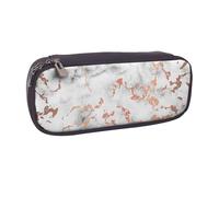 JKLQWC Marble Texture Copper Splatter Printed PU Leather Pencil Case Cute Pen Pencil Box Bag Zipper Office School Pencil Pouch Organizer for Students Teen Girls Boys Adult Gifts