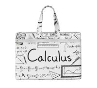 JKLQWC Math Geometry G alculus Printed Document Bag Teacher Canvas File Tote Bag Pouch for Work, Casual Handbag for Office School Travel Beach