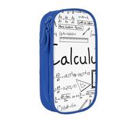 JKLQWC Math Geometry G alculus Printed Pencil Case Cute Pen Pouch Large Pen Bag Portable Storage Organizer Box for Office School Teen Girl Boy Adult,Blue