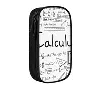 JKLQWC Math Geometry G alculus Printed Pencil Case Cute Pen Pouch Large Pen Bag Portable Storage Organizer Box for Office School Teen Girl Boy Adult,Black