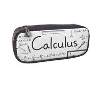 JKLQWC Math Geometry G alculus Printed PU Leather Pencil Case Cute Pen Pencil Box Bag Zipper Office School Pencil Pouch Organizer for Students Teen Girls Boys Adult Gifts