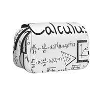 JKLQWC Math Geometry G alculus Prints Pencil Case for Kids Men Women, Two Layers Large Capacity Pencil Pouch Makeup Bag Organizer for Office School Travel