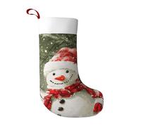 JKLQWC Merry Christmas With Happy Snowman Prints Soft Christmas Stocking Large Plush Hanging Xmas Santa Socks for Holiday Party Gifts Decoration