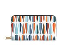 JKLQWC Mid Century Modern Retro with Drop Shapes Printed PU Leather Wallet for Women Men Funny Ladies Coin Purses with Card Holder