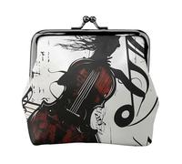 JKLQWC Music Art Printed Coin Purse for Women Cute PU Leather Coin Wallet Mini Coin Purse Pouch with Kiss-Lock
