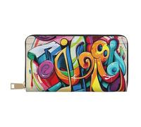 JKLQWC Music Graffiti Style Printed Long Wallet for Women Men Cute Coin Purse with Card Holder