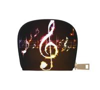 JKLQWC Music Note Printed Card Wallet for Women Men Cute Zipper Card Cases Holder Mini Coin Purse with 12 Card Slots