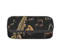 JKLQWC Musical Notes Treble Printed Pencil Case Cute Pen Pencil Box Bag Large Capacity Compartment Zipper Pencil Pouch Organizer for Office School Travel