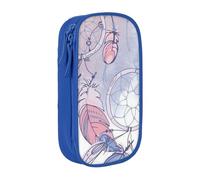JKLQWC Native American Dream Catcher Printed Pencil Case Cute Pen Pouch Large Pen Bag Portable Storage Organizer Box for Office School Teen Girl Boy Adult,Blue