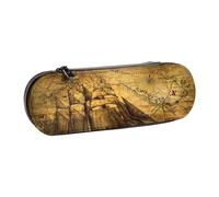 JKLQWC Nautical Sailing Pirate Theme Printed Pencil Case Cute Pen Pencil Box Bag PU Leather Zipper Pencil Pouch Organizer for Office School Travel