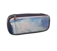 JKLQWC Niagara Falls Printed PU Leather Pencil Case Cute Pen Pencil Box Bag Zipper Office School Pencil Pouch Organizer for Students Teen Girls Boys Adult