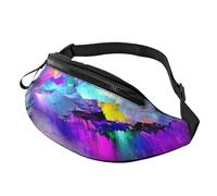 JKLQWC Northern Lights Painting Printed Waist Bag with Headphone Jack, Personalized Bumbags Fanny Packs Unisex Running Hiking Crossbody Bags for Men Women