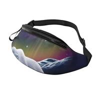 JKLQWC Northern Lights Polar Bear Printed Waist Bag with Headphone Jack, Personalized Bumbags Fanny Packs Unisex Running Hiking Crossbody Bags for Men Women