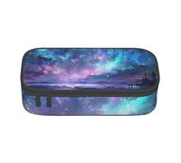 JKLQWC Northern Lights Printed Pencil Case Cute Pen Pencil Box Bag Large Capacity Compartment Zipper Pencil Pouch Organizer for Office School Travel