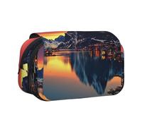 JKLQWC Norway Islands Prints Pencil Case for Kids Men Women, Two Layers Large Capacity Pencil Pouch Makeup Bag Organizer for Office School Travel