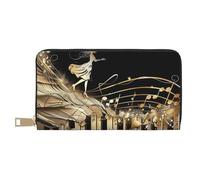 JKLQWC Novel Music Note Printed Long Wallet for Women Men Cute Coin Purse with Card Holder