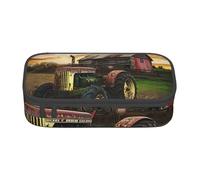 JKLQWC Old Tractor Photo Farm Printed Pencil Case Cute Pen Pencil Box Bag Large Capacity Compartment Zipper Pencil Pouch Organizer for Office School Travel