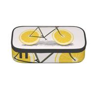 JKLQWC Orange Bike Printed Pencil Case Cute Pen Pencil Box Bag Large Capacity Compartment Zipper Pencil Pouch Organizer for Office School Travel