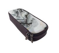 JKLQWC Oriental Marble Stone Printed PU Leather Pencil Case Cute Pen Pencil Box Bag Zipper Office School Pencil Pouch Organizer for Students Teen Girls Boys Adult
