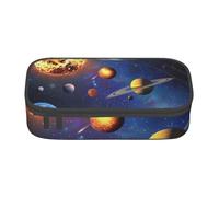 JKLQWC Outer Space Solar System Printed Pencil Case Cute Pen Pencil Box Bag Large Capacity Compartment Zipper Pencil Pouch Organizer for Office School Travel