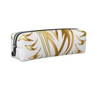 JKLQWC Phoenix Printed Leather Pencil Case with Silver Zipper - Simple and Lightweight Organizer for School, Office, Travel, Makeup