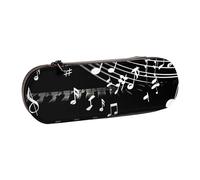 JKLQWC Piano Keys with Musical Notes Printed Pencil Case Cute Pen Pencil Box Bag PU Leather Zipper Pencil Pouch Organizer for Office School Travel