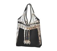 JKLQWC Piano Printed Foldable Shopping Bag 1 PCS, Reusable Grocery Tote Bags for Daily Shopping and Travel