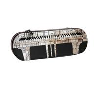 JKLQWC Piano Printed Pencil Case Cute Pen Pencil Box Bag PU Leather Zipper Pencil Pouch Organizer for Office School Travel