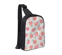 JKLQWC Pink Peach Pattern Printed Crossbody Sling Backpack Sling Bag for Men Women Adjustable Shoulder Bag Travel Hiking Chest Bag Daypack