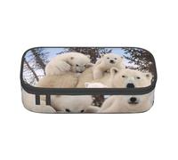 JKLQWC Polar Bear Printed Pencil Case Cute Pen Pencil Box Bag Large Capacity Compartment Zipper Pencil Pouch Organizer for Office School Travel